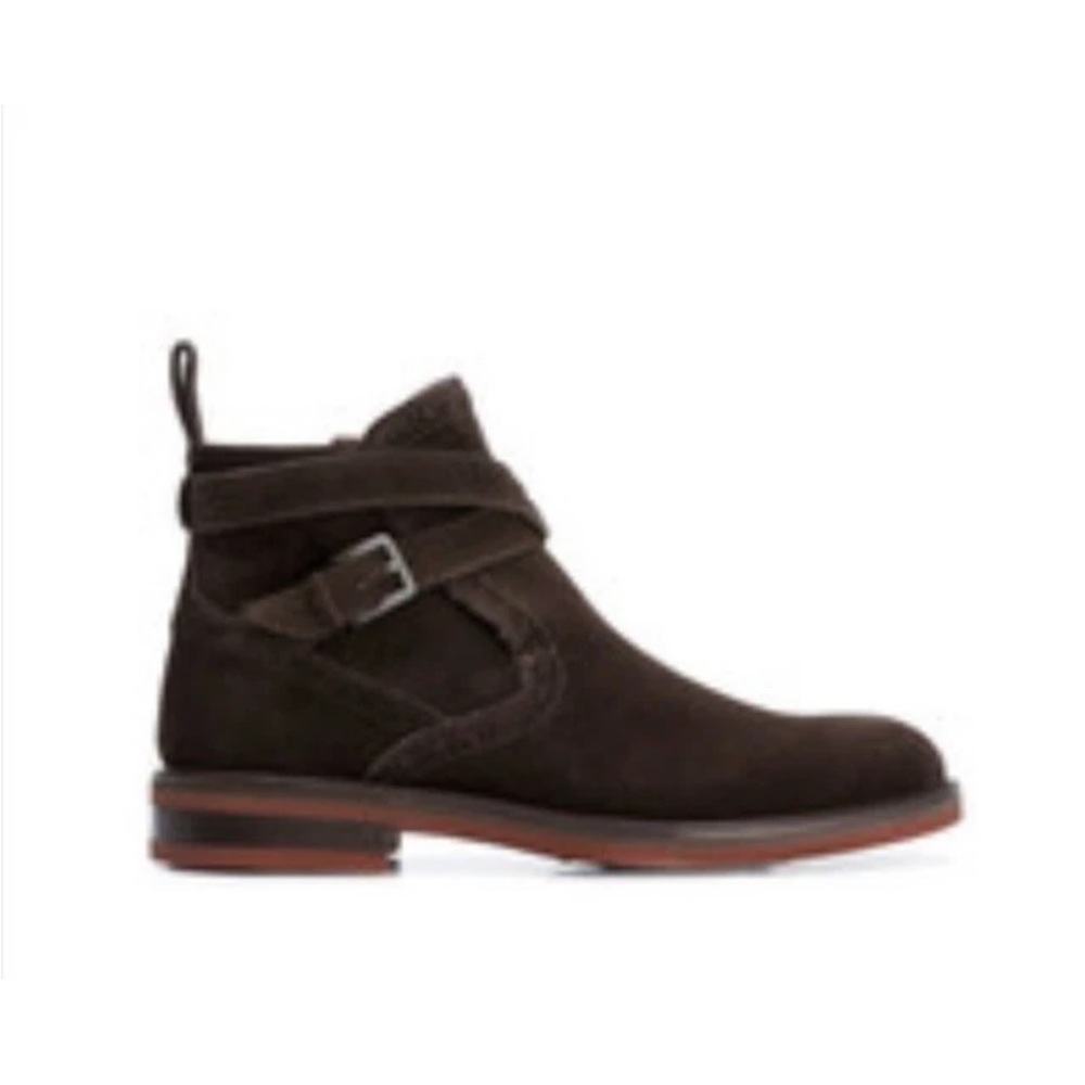 Men’s Salvatore Ferragamo Men's Brown Suede Becker Boots 11 C Calfskin Luxury